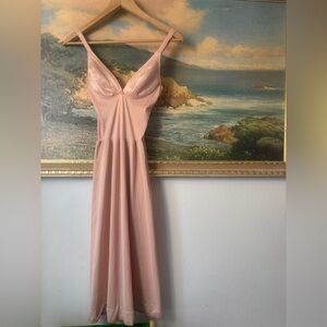 1980's Olga Bodysilk Slip with Built-in Bra